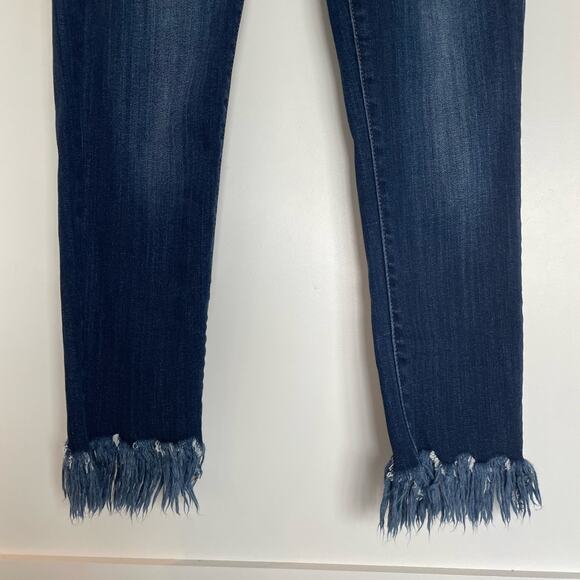 Just Black Denim Straight-Leg Mid Rise Jeans With Fringe Hem Size 26 - Picture 6 of 13